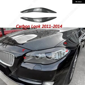 2個 ABS 光沢 ヘッドライト アイブロウ BMW F10 F11 5シリーズ 520I 520D 523I 525D 525I 530I 530D M550I M5 2011-2017 - carbon　look　2011-14
