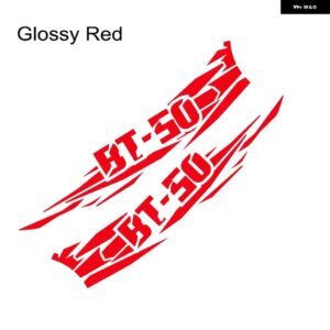 車体サイドスプラッシュ ステッカー マツダ BT50 グラフィック トラック 装飾 デカール ピックアップビニール 装飾 カバー オートチューニングアクセサリー - Glossy Red