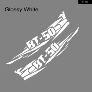 車体サイドスプラッシュ ステッカー マツダ BT50 グラフィック トラック 装飾 デカール ピックアップビニール 装飾 カバー オートチューニングアクセサリー - Glossy White