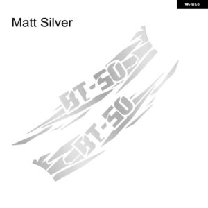 車体サイドスプラッシュ ステッカー マツダ BT50 グラフィック トラック 装飾 デカール ピックアップビニール 装飾 カバー オートチューニングアクセサリー - Matt Silver