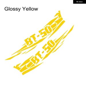車体サイドスプラッシュ ステッカー マツダ BT50 グラフィック トラック 装飾 デカール ピックアップビニール 装飾 カバー オートチューニングアクセサリー - Glossy Yellow