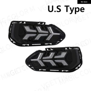 車用LED デイタイム ランニングライト DRL ホンダ ジャズ 2018 2019 アジア/米国タイプ ウィンカーランプ フォグランプ ホワイト イエロー ブルー 12V - US Type DRL