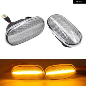 三菱 パジェロ ランサー ミラー ジュ レグナム ギャラン クリアスモークレンズ LED サイドマーカーランプ アンバー サイドフェンダー ウィンカーライト - Clear Normal Amber