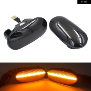 三菱 パジェロ ランサー ミラー ジュ レグナム ギャラン クリアスモークレンズ LED サイドマーカーランプ アンバー サイドフェンダー ウィンカーライト - Smoked Normal Amber