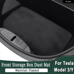 テスラ モデルY 2020-2023 モデル3 2017-2023 フロント トランク 収納 ボックス ダスト パッド 滑り止めフランネルカーペット マット - For Model 3