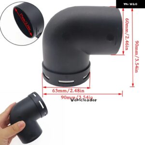 60MM 75MM 車用ヒーター温風ダクト パイプ エルボアウトレットコネクタ ブラック プラスチック 製エアダクト パイプ エルボアウトレット - 60mm
