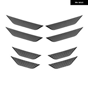 8個 車 フロント リア バンパー リップ プロテクター 汎用 ディフューザー スポイラー スプリッター ウィング ガード 車 チューニング カナード VALENC - set　carbon