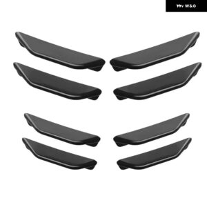 8個 車 フロント リア バンパー リップ プロテクター 汎用 ディフューザー スポイラー スプリッター ウィング ガード 車 チューニング カナード VALENC - set　black