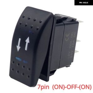 5ピンマリンスイッチ SPST オン -OFF ロッカートグルスイッチ 車用スイッチ ボート トラック ライト デュアルライト付き LED 防水 ブルー LED - 7pin (ON)-OFF-(ON)