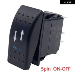5ピンマリンスイッチ SPST オン -OFF ロッカートグルスイッチ 車用スイッチ ボート トラック ライト デュアルライト付き LED 防水 ブルー LED - 5pin ON-OFF