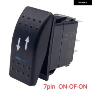 5ピンマリンスイッチ SPST オン -OFF ロッカートグルスイッチ 車用スイッチ ボート トラック ライト デュアルライト付き LED 防水 ブルー LED - 7pin ON-OF-ON
