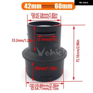 60MM/75MM 車用ディーゼル パーキング ヒーターダクトダクト パイプ ジョイナーコネクタ エアベント アウトレット コネクタブラック車 トラック - 42mm to 60mm
