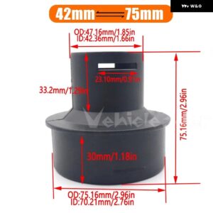 60MM/75MM 車用ディーゼル パーキング ヒーターダクトダクト パイプ ジョイナーコネクタ エアベント アウトレット コネクタブラック車 トラック - 42mm to 75mm