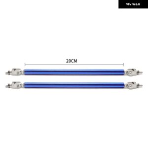 1ペア 汎用 レーシングカースプリッターロッドレーシング フロントリア バンパー リップ サポート ストラットブレースタイプルバーキット 200MM - 20cm-Blue