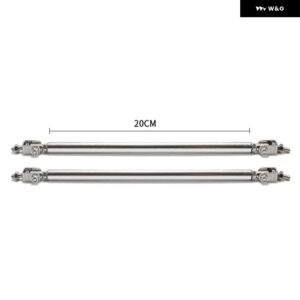 1ペア 汎用 レーシングカースプリッターロッドレーシング フロントリア バンパー リップ サポート ストラットブレースタイプルバーキット 200MM - 20cm-Silver