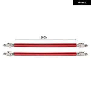 1ペア 汎用 レーシングカースプリッターロッドレーシング フロントリア バンパー リップ サポート ストラットブレースタイプルバーキット 200MM - 20cm-Red