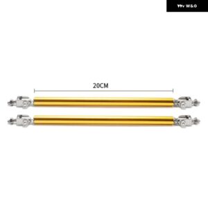 1ペア 汎用 レーシングカースプリッターロッドレーシング フロントリア バンパー リップ サポート ストラットブレースタイプルバーキット 200MM - 20cm gold