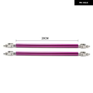 1ペア 汎用 レーシングカースプリッターロッドレーシング フロントリア バンパー リップ サポート ストラットブレースタイプルバーキット 200MM - 20cm purple