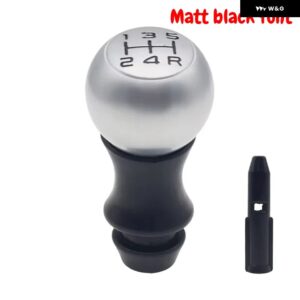 5速 ステンレス マニュアル ギア シフト ノブVTSスポーツ レバー ハンドボールマット プジョー 106 206 306 406 107 207 307 308 407 - Matt black font