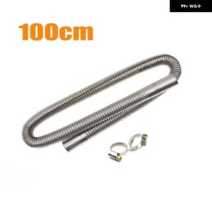 60-300CM ステンレス 製マフラー サイレンサー クランプ ブラケット ガス抜きホース パイプ サイレンスキット 車用 エア ディーゼル ヒーター - 100cm Pipe and clamp