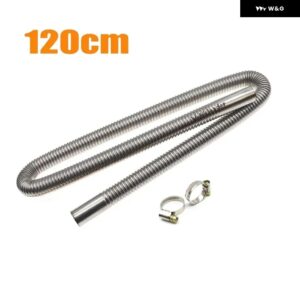 60-300CM ステンレス 製マフラー サイレンサー クランプ ブラケット ガス抜きホース パイプ サイレンスキット 車用 エア ディーゼル ヒーター - 120cm Pipe and clamp