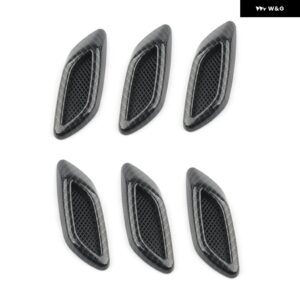 6PCS 車用 サイドベント エアフローフェンダー吸気 ABS オートシミュレーション サイドベント スタイリング カーアクセサリー - 6psc Carbon grain