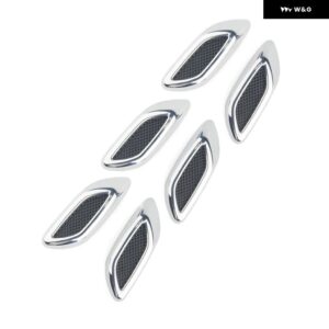 6PCS 車用 サイドベント エアフローフェンダー吸気 ABS オートシミュレーション サイドベント スタイリング カーアクセサリー - 6psc silver