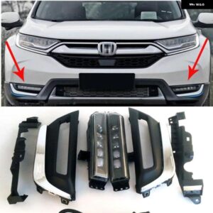 カーアクセサリー ホンダ CRV CR-V 2017 2018 フロント バンパー 12V LED デイタイム ランニングライト LEDランプ リ フォグライト 2個