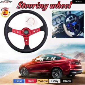 14インチ 350MM 汎用 レーシング ドリフト ステアリングホイール アルミ PU カー スポーツ ステアリングホイール カーアクセサリー RS-STW020-TP