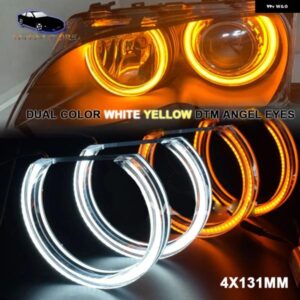 カー スタイリング デュアルカラー LED DTM エンジェルアイズ ヘッドライト BMW E36 E38 E39 E46 M3 ウィンカー ハローリング オートアクセサリー