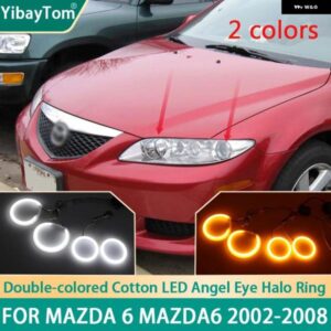 4ダブル SMDコットンライトスイッチバックLEDエンジェルアイリングDRLキット マツダ6 マツダ6 GG1 MK1 2002-2008
