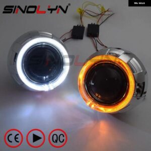 SINOLYN 3.0インチ バイ キセノン レンズ ヘッドライト H7 H4 エンジェルアイ ウィンカー H1 HID プロジェクター カーライト カーアクセサリー チューニング
