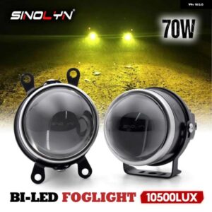 SINOLYN BI LED フォグランプ 10800LUX 3000K 5500K 3.0インチ LEDライト 汎用 HDフォグレンズ プロジェクター カーアクセサリー レトロフィット