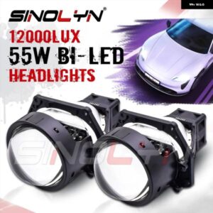 SINOLYN 3.0インチ バイLEDライト HELLA 3R G5 ヘッドライト プロジェクターレンズ エンジェルアイズ LEDレンズ 110W 6000K カーアクセサリー