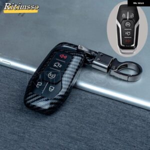 カーボンABS キーケースフォブカバー フォード フュージョン モンデオ マスタング F-150 エクスプローラー エッジ 2015 - 18 カーアクセサリー