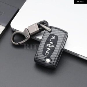 カーボンABS CARキーケースカバー プジョー 107 206 207 208 306 307 308 407 408 508 RCZ シトロエン C2 C3 C4 C5 3 ボタン