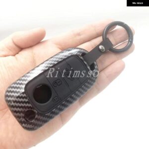 カーボンABSキーケース フィアット ティーポ 3 ボタン カーキーカバー フィアット ティーポ 2018 2020 フリップ 折りたたみ ホルダー キー チェーン