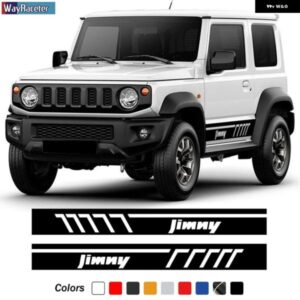 レーシングスポーツカードアサイドストライプスカート ステッカー 2枚セット SUI JIMNY JB43 JB74 JB64 オフロードアクセサリー