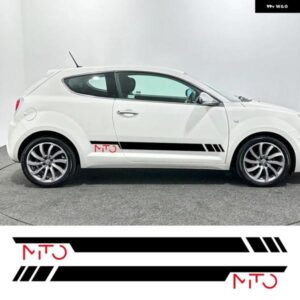 2枚 車用サイドドア ステッカー スポーツストライプ グラフィック ビニールフィルム 装飾 デカール 自動車 SUV チューニングアクセサリー アルファロメオ