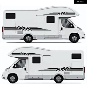 4PCS 自動車 RV キャラバン サイドドア ストライプ ボディ グラフィック ステッカー 反射 ファッション DIY ビニール デカール 装飾 外装 アクセサリー
