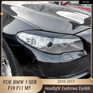 2個 ABS 光沢 ヘッドライト アイブロウ BMW F10 F11 5シリーズ 520I 520D 523I 525D 525I 530I 530D M550I M5 2011-2017