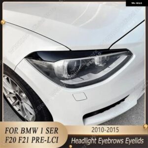 2個 ABS グロス イービル ヘッドライト アイブロウ アイリッド BMW F20 F21 1シリーズ 116I 118I 120D 120I 125I M135I 2011-2015 プレLCIチューニング