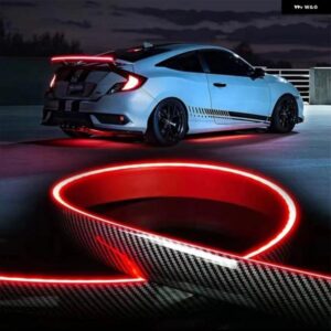 118CM カーボン LED スポイラー ライト 汎用 オートドライビングブレーキウィンカーリアテールランプ カーリアスポイラー 多機能 12V