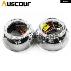 3.0インチLEDデイランニング エンジェルアイズ DRLプロジェクターレンズ シュラウド マスクホワイトHID キセノン キット ヘッドライト 車 スタイリング を