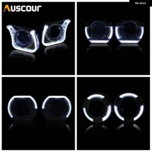 3.0インチ LED エンジェルアイズ プロジェクター シュラウド Q5 D2S レンズ HELLA 3R G5 ヘッドライト レンズ LED マスク カーライト