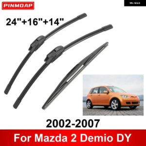 3PCS 車 ワイパー マツダ 2 デミオ DY 2002-2007 フロント リア ワイパー ブレード ブラシ 自動車アクセサリー 2002 - 07