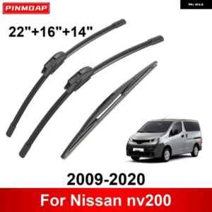 3PCS カー ワイパー 日産 NV200 2009-2020 フロントリア ワイパー ブレード ブラシ 自動車アクセサリー 2009 2010 2011