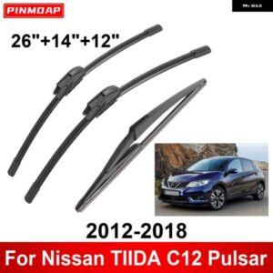 3PCS 車 ワイパー 日産 TIIDA C12 パルサー 2012-2018 フロントリア ワイパー ブレード ブラシ 自動車アクセサリー 2012 - 15