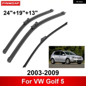3PCS 車 ワイパー VW ゴルフ 5 2003-2009 フロントリア ワイパー ブレードブラシ 自動車アクセサリー 2003 - 08