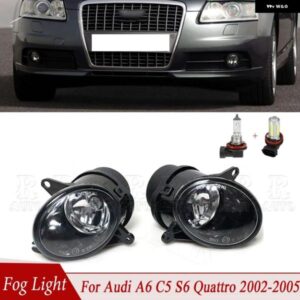 フロント バンパー フォグランプ フォグランプ アセンブリ アウディ A6 C5 S6クワトロ2002-2005 電球 付きハロゲンLED 4B0941699C車